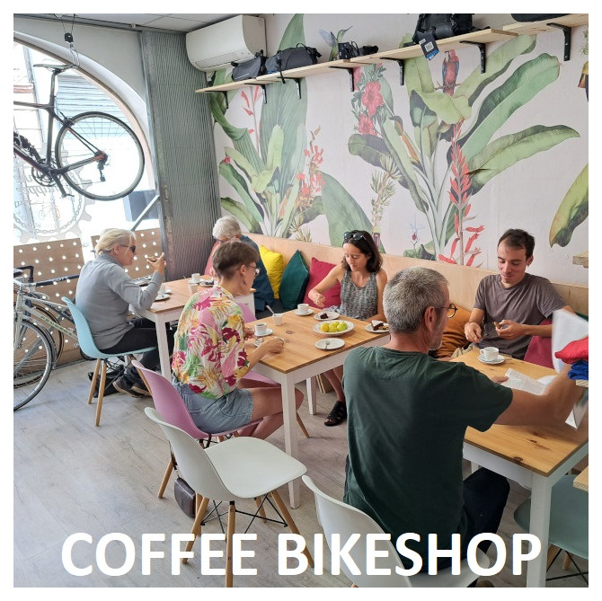 Coffee bike shop in Gaillac, Tarn, France
